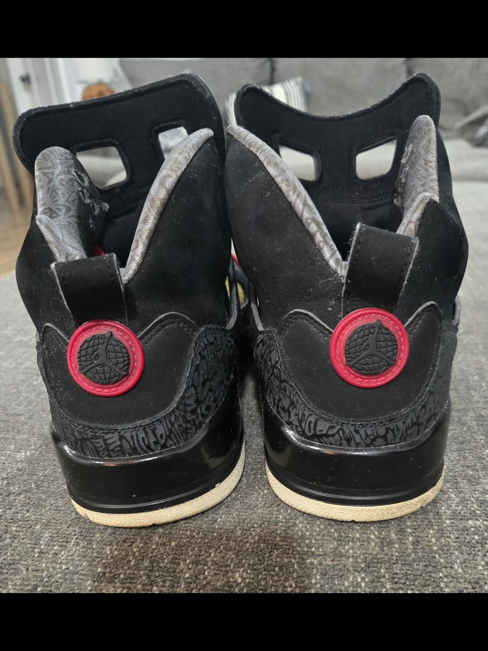 Jordan Spizike Men's Black, Clasic Green, & Varsity Red High-Top Sneakers